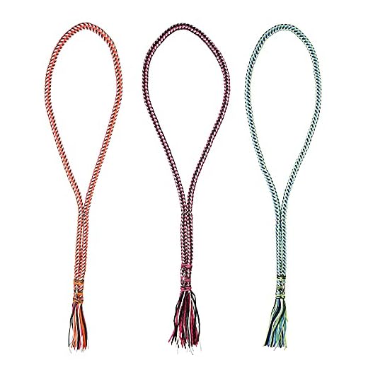 Pfiff 102932 Halsring für Pferde, Rund geflochten, Einstellbar, Länge 170cm Orange-Weiß