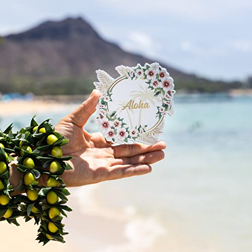 Imán decorativo redondo Aloha Hawaii 5 x 5 pulgadas miniatura 2