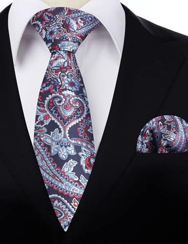 Image of Alizeal Mens 3.15'' Vintage Paisley Tie Pocket Square Set | Elegant Perfect for Banquet Wedding and Party