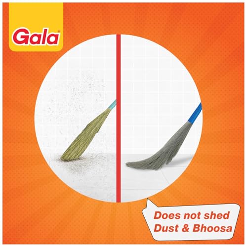 Image of Gala No Dust Floor Broom- (Freedom from New Broom Dust- Bhusa) 2-in-1 - with Extendable Handle (1)