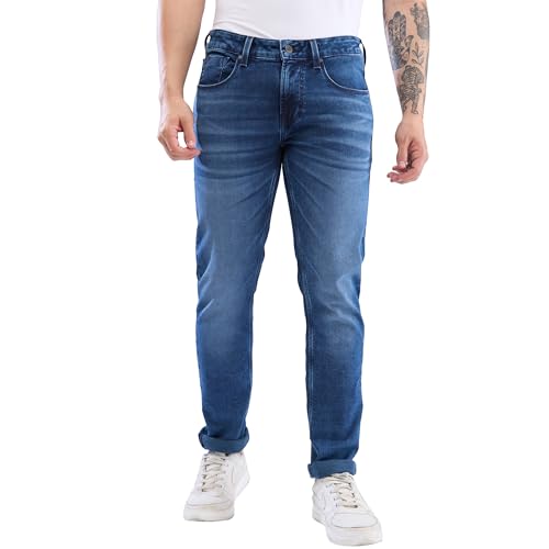 Image of Spykar Men's Slim Fit Low Rise Casual Jeans