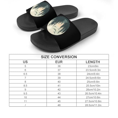 Wildlife Trees Outdoors Nature Vintage Forest House Sandals Non-Slip Bathroom Slippers Beach Summer Shoes for Men Women2
