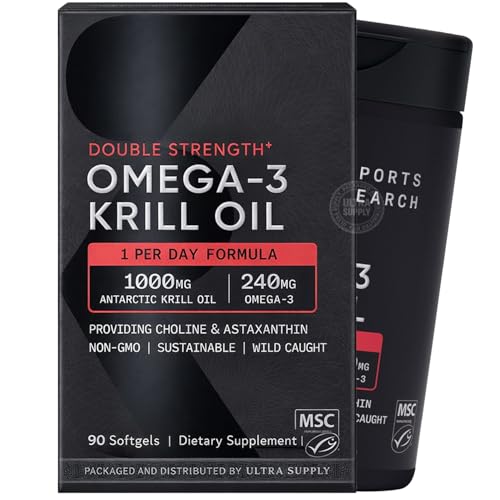 Sports_Researchs Omega-3 Krill Oil 1000mg Softgels (90 Count. Value Pack) with...