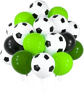 ASTARON 26 Pcs Latex Soccer Balloons Football Balloons for Soccer Party DecorationsWhite&Black Football Birthday Balloons for Kids Soccer Birthday Decorations Football Party Decorations
