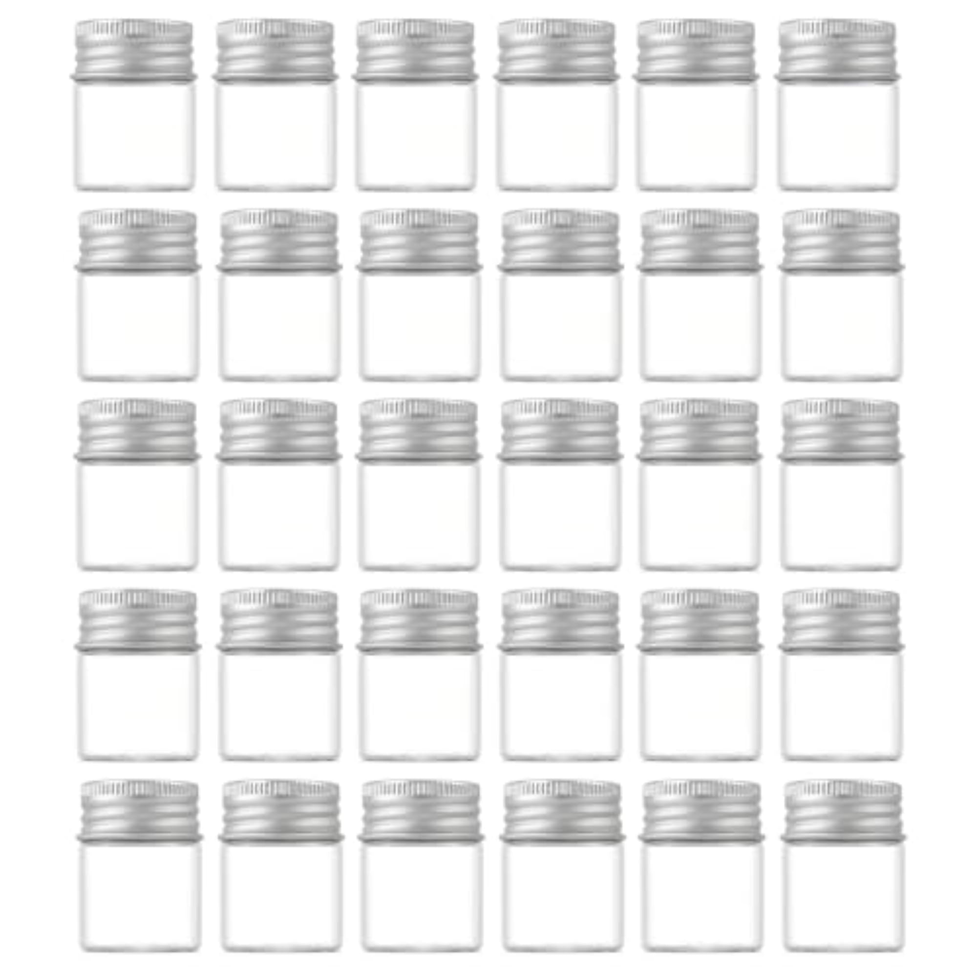 30 Pack 15ml Clear Glass Jars with Aluminum Screw Lids