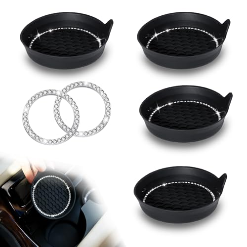 Portavasos para carro con incrustación de diamantes negros