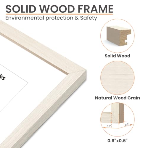Image of upsimples 8x10 Picture Frame Solid Wooden, Nursery Decor, 1Pack White | 100% Solid Wood, Fit 5x7 with Mat and 8 x 10 Photo, Wall Decor or Tabletop Display, Safe For Nursery Kids Room Wedding