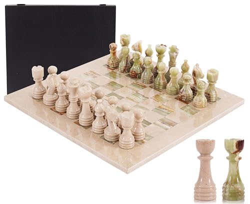 Juego de Ajedrez de Mármol con Tablero y Caja 15 Pulgadas miniatura 1