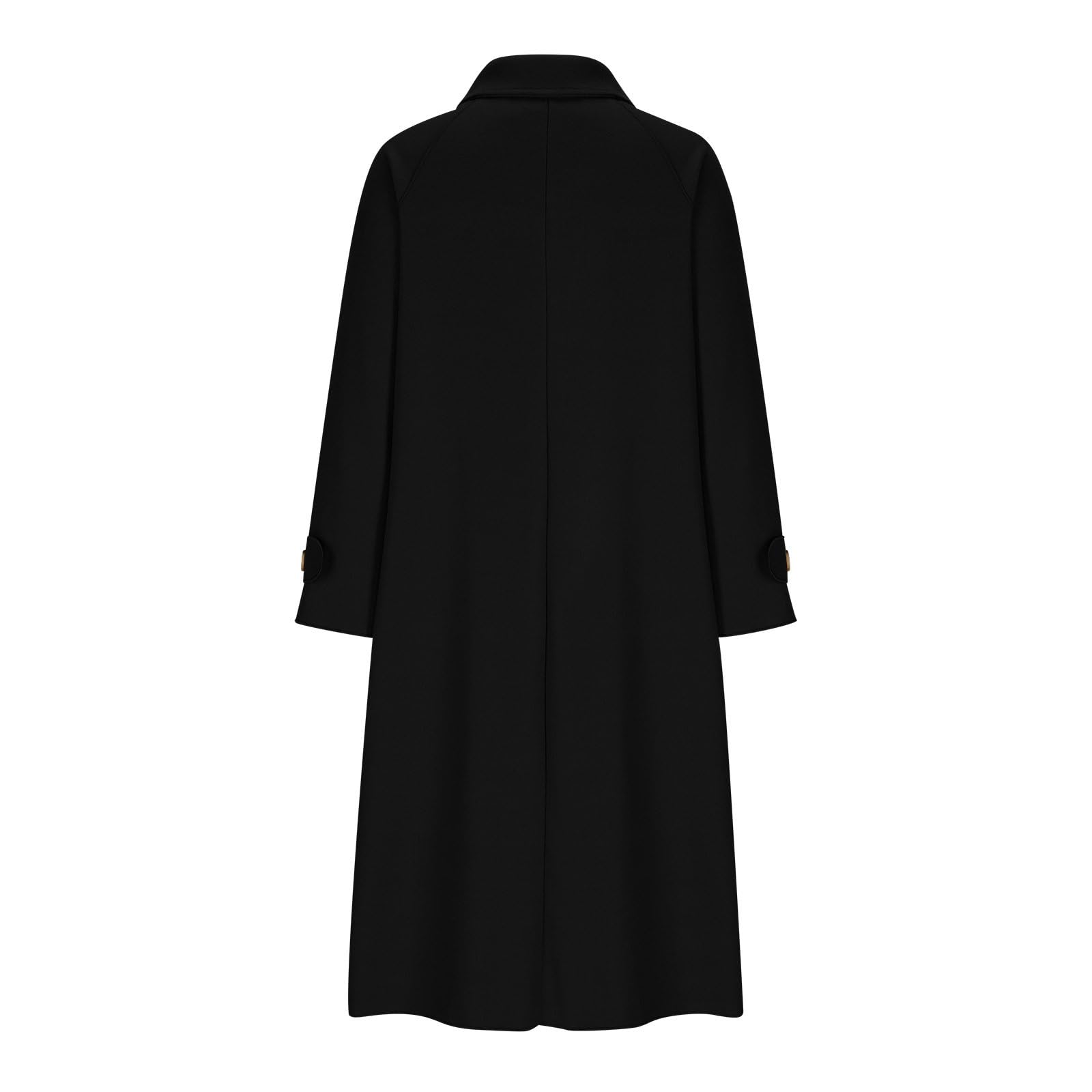 Manteau Femme en Laine Long Hiver Chaud Chic Mi-Long Trench Veste d'hiver pour Femme élégante à Revers Manteau en Laine Longueur Moyenne Veste Mi-Saison Couleur Unie Manteau Coupe-Vent Idee Cadeau