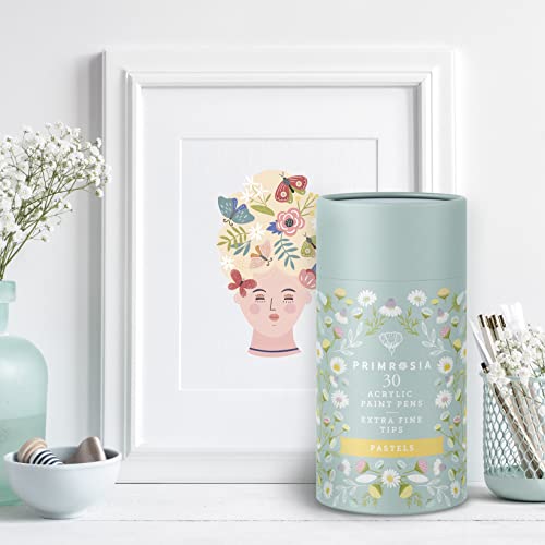 Primrosia 30 Pastel Acrylic Paint Pens – Extra Fine Tip Marker Set. Art Supplies For Bullet Journals, Planners, Drawing, Scrapbooking, Coloring, Calligraphy And Lettering #TOP7