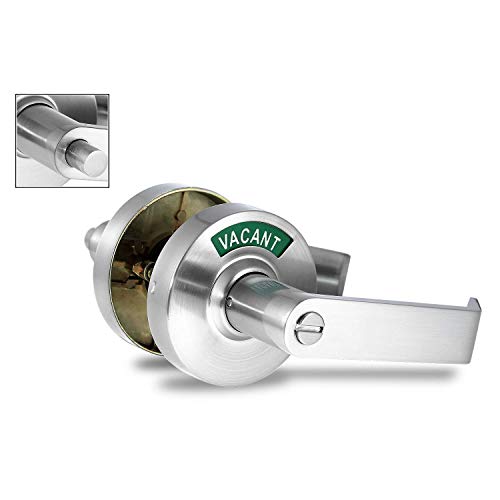Tech Deals 🔥 VIZILOK ADA Compliant Indicator Privacy Lock C5FN-R Durable ANSI GRADE2 comp Commercial Right Handed Non Reversible in-USE or Vacant Indicator Push Button Lever - Satin Nickel