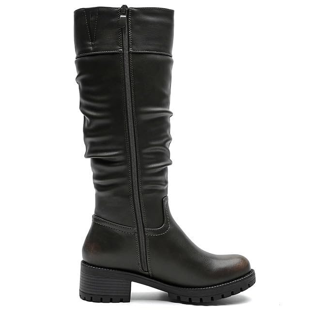Image of GLOBALWIN Women's Chunky Low Heels Boots Knee High Boots For Women
