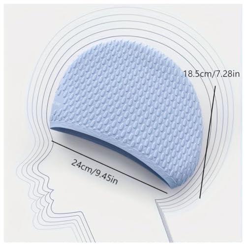 Image of First Lens Silicon Bubble Dot Swim Cap, Swimming Cap for Long & Short Hair, Cover Ears to Keep Hair Dry, Waterproof Swim Caps, Anti-Slip Comfortable -Adults Men & Women (White)