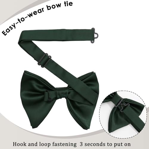 Image of Luckyvestir Oversized Bow Ties for Men, Black /Red Big Bow Tie, Solid Color Pretie Bowtie Men for Tuxedo Wedding