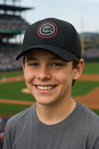 Gorra clásica negra con logo bordado ajustable para niños miniatura 3