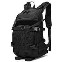 POWER KING 25L Military Tactical Backpack, Practical Womens Mens Army Assult Rucksack, Outdoor Waterproof Hiking Backpack Army Backpack for Trekking Traveling Mountaining Camping, Black