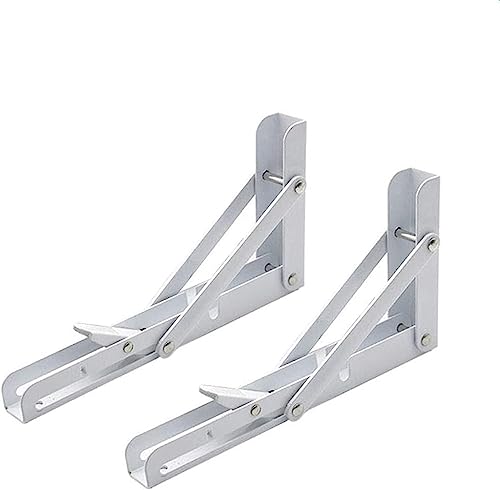 Phantasmia 棚受け金具 L字型 20cm アイアン製 ? 耐荷重50kg 折りたたみ式 壁付け収納 ブラケットセット (20cm,ホワイト)