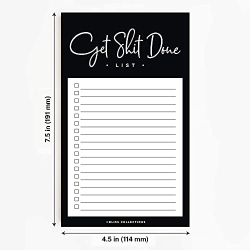 bliss collections to do list notepad funny get stuff done magnetic weekly and daily planner for organizing and tracking grocery lists appointments reminders and notes 4534x7534 50 sheets