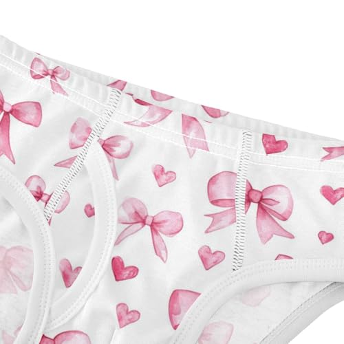 Wusikd Watercolor Pink Bows Boys' Underwear Cotton Hearts Boys Briefs Soft Toddler Underwear 2T4
