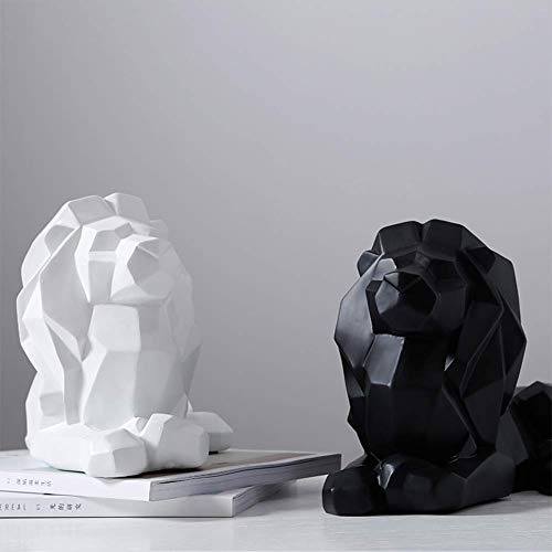OwKay Ornement géométrique de Lion en Origami - Sculpture en résine - Figurine d'individualité - Statue de décoration pour la Maison ou Le Bureau (Couleur : Noir) – vue 4