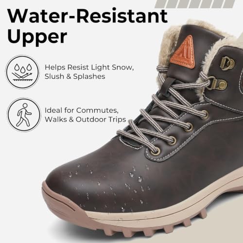 Image of Mishansha Men's Waterproof Snow Boots, Insulated Winter Hiking Boots