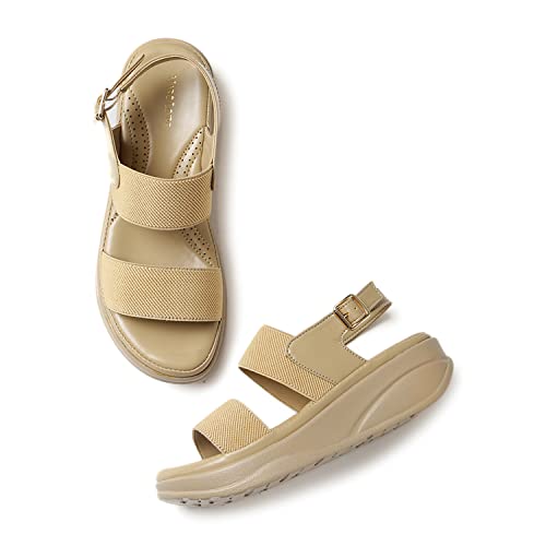 Image of Marc Loire Women Smart Casual Platform Heel Fashion Sandal with Adjustable Strap
