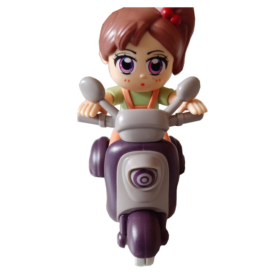 IndusBay® Inertia Friction Powered Cartoon Scooter with Cute Girl Doll rider, Unbreakable Push and Go Bike Toy for Toddlers Kids Boys Girls 4 Inches Scooty (B09S9YGMFW) Amazon Price History, Amazon Price Tracker