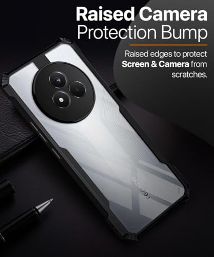 Image of WOW IMAGINE Shock Proof Clear Protective Back Case for Realme Narzo 80 Pro 5G - AirEDGE Technology | 360 Degree Camera Protection | Transparent Hybrid Back Case Mobile Cover - Black