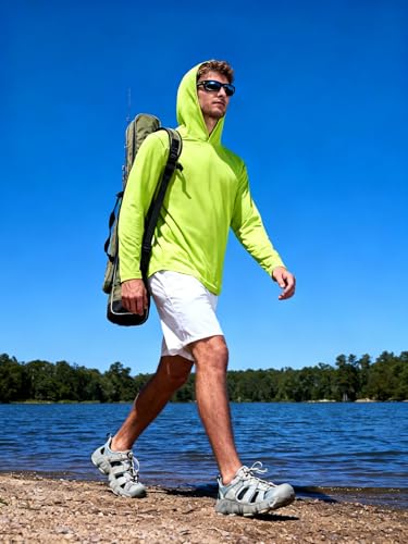 Image of 5 Pack Men's UPF 50+ Sun Protection Hoodie Shirts Long Sleeve Shirts Quick Dry Lightweight for Running Workout Hiking Fishing
