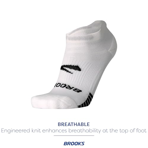 Brooks Ghost Lite No Show Socks, Running Socks with Arch Support, 2-Pack - White - M - image 5