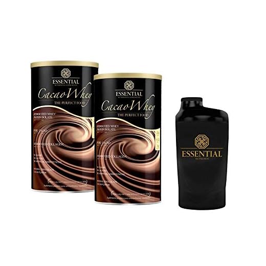 Kit 2x Cacao Whey 900g Essential Nutrition Shaker Exclusivo Be Brave
