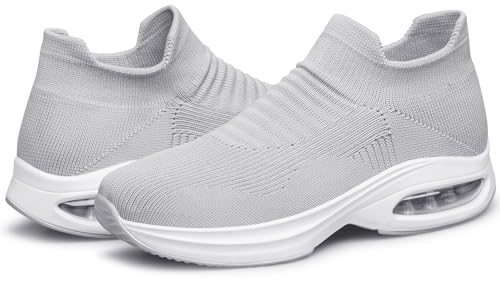 Image of DOUSSPRT Womens Walking Shoes Slip on Sock Sneakers Lady Girls Nurse Mesh Air Cushion Platform Loafers Fashion Casual