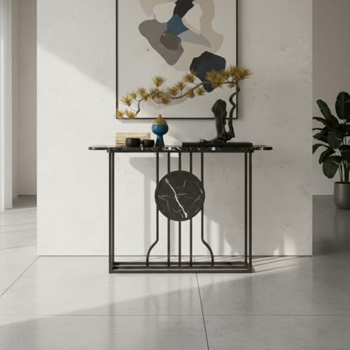 Image of Accent Table, Side Table, Small end Table, and Rectangular Bedside Table with Contemporary Home Accents for The Living Room, Bedroom, Office, and Console Table (Black)