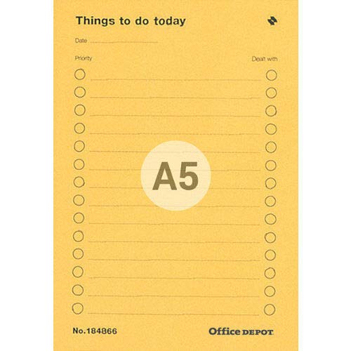 Office Depot Things to Do Today Pad A5 80gsm Ruled 5 Pieces of 40