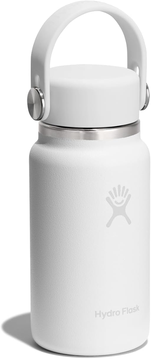 Hydro Flask Micro Bottle - Insulated Mini Leak Proof Flask for Purse or Pocket in 6.7 Oz Tonal White