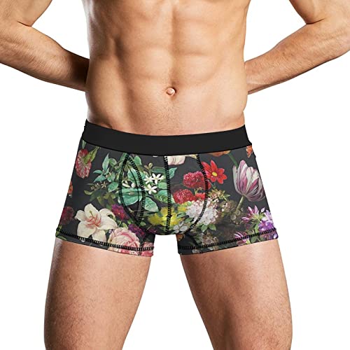 NLWQEKV Mehrfarbige, Florale, weiche Herren-Unterwäsche, atmungsaktive Boxershorts, lässige Stretch-Trunks