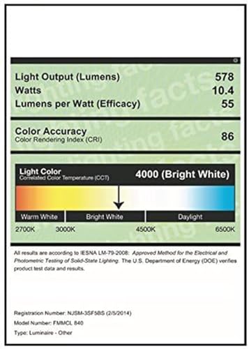 Image of Lithonia Lighting FMMCL 840 S1 M4 4000K LED Flush Mount Closet Light with Pull Chain, White, 7 inch (Pack of 4)