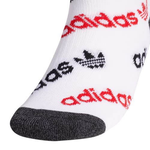 Adidas Originals Boys' Youth Originals Mixed 6-Pack Crew, Black/White/Scarlet Red, Large #TOP3