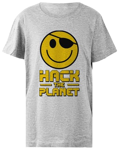 T-shirt Hack The Planet Kid gris vêtement enfant unisexe regular en coton