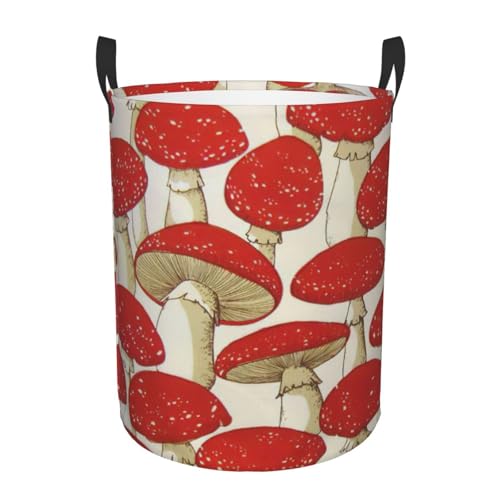 Panier à linge champignon rouge blanc pour grand rangement de linge