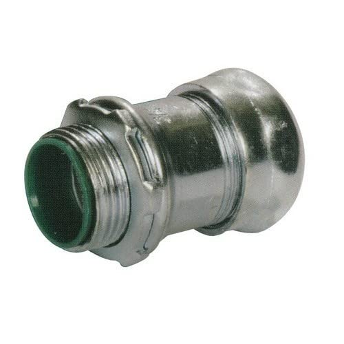 Morris Products 14956 EMT Compression Connector, Insulated Throat, Steel, 2-1/2" Trade Size, 5-Pack