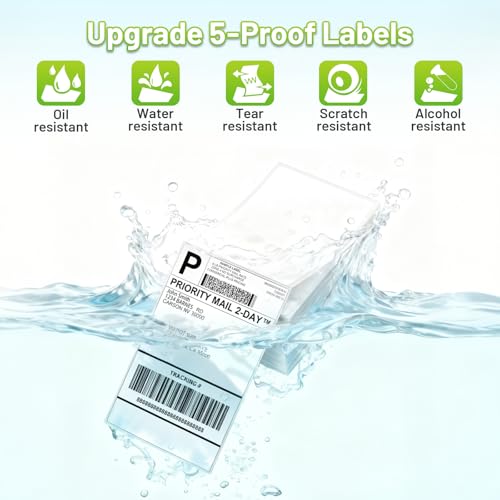 Image of 4x6 Thermal Labels, Shipping Address Fold Label (Pack of 4000 4x6 Labels) - Compatible with JADENS, Phomemo, Rollo, Omezizy and Other Thermal Printers, 4000pcs Express Handling Label