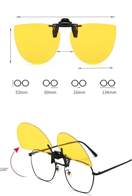 Lunettes de soleil clip polarisées pour lunettes de vue, sur-lunettes unisexes avec protection UV pour conduite