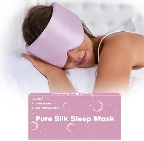 100% Mulberry Silk Sleep Mask for Women & Men Beauty Sleep, Adjustable Blindfold Silk Eye Mask for Sleeping Side Sleepers, Soft Pressure-Free Design for Home, Travel, Office, Nap