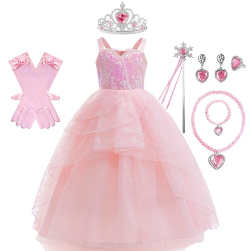 Disfraz Glinda para Niñas con Varita y Corona miniatura 1