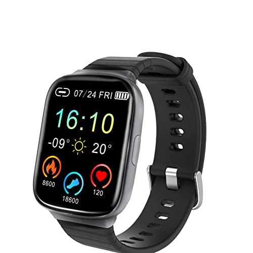 HiFiT 2021 Fitnessuhr, 4,3 cm (1,7 Zoll), Touchscreen, Fitnessuhr mit Herzfrequenz-Schlaf-Monitor, IP68, wasserdicht, für iOS Android 17 Sportmodi, Smartwatch für Herren und Damen Cover