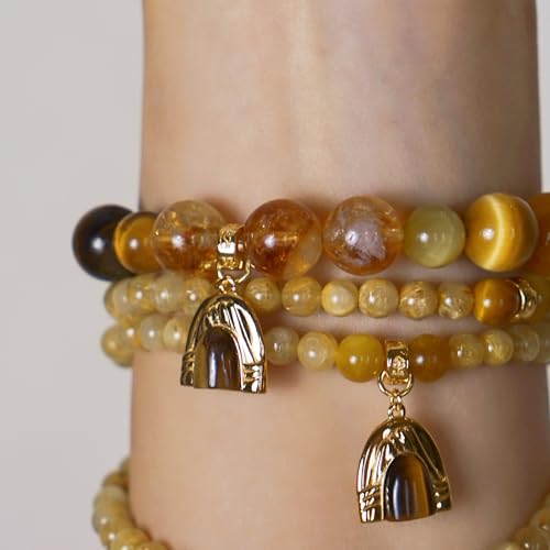 Image of Five Elements Solid 925 Sterling Silver 18K Gold /White Gold Vermeil Crystal Gemstone Beads Bracelet gift for women