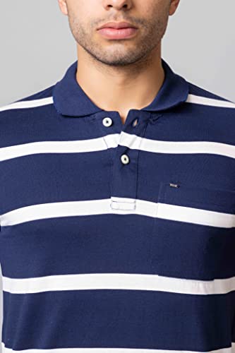 Image of PRORIDERS Half Sleeve Cotton Blend Fabric Collared Regular Fit Men's Polo Striper Tshirt with Pocket for Casual wear