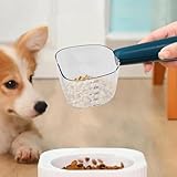 Hundefutter Messbecher mit Skala Genauige Haustierfutter Scoop mit Hundefuttertaschen Clips Multifunktional ABS CAT Food Löffel für Innenreisen im Freien Blau Messschaufel Hundefutter Scoop Katzenfut