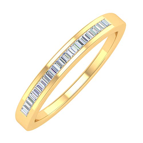 14K Gold Classic Channel Set Baguette Diamond Wedding Band (0.15 Carat) (I1-I2 Clarity)
